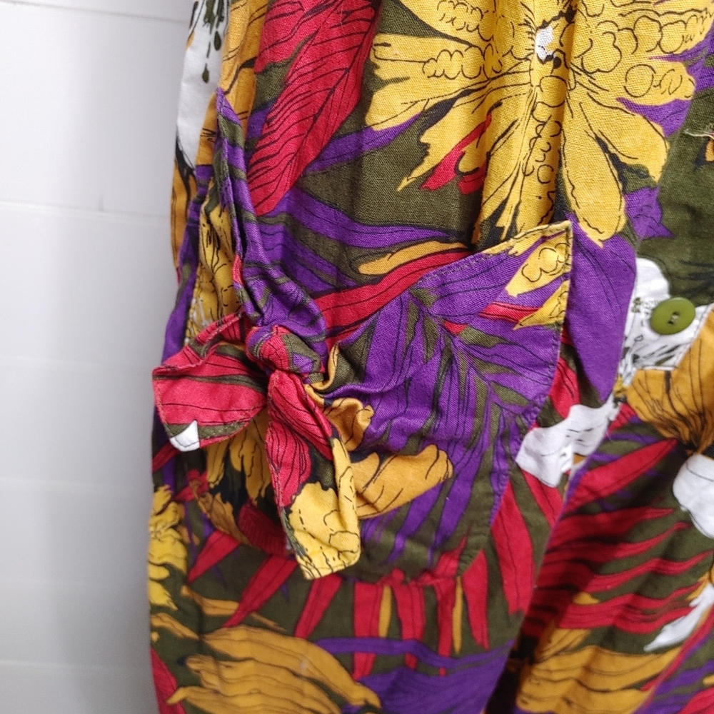Vintage Bobbie Bee Tropical Cotton Jumpsuit Size 8 - Picture 5 of 14